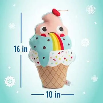 KIDS PREFERRED Cuddle Pals Chill Cool to be Kind Ice Cream Cone, Coolable Stuffed Animal Pillow