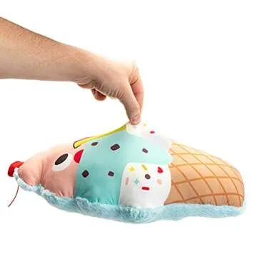 KIDS PREFERRED Cuddle Pals Chill Cool to be Kind Ice Cream Cone, Coolable Stuffed Animal Pillow