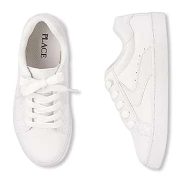 The Children's Place,boys,The Children's Place Toddler Boys Low Top Sneakers,and Toddler Uniform Low Top Sneakers,White,8 Toddler