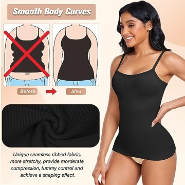 TDIFFUN Women's Shapewear Cami Tank Tops with Tummy Control