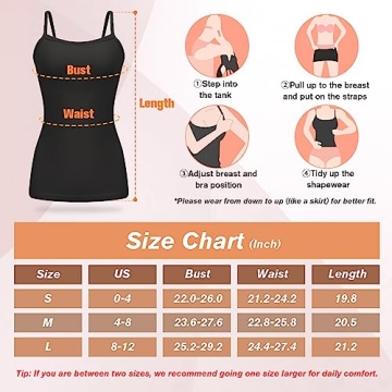 TDIFFUN Women's Shapewear Cami Tank Tops with Tummy Control