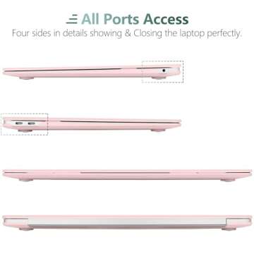 DONGKE Compatible with MacBook Air 13 inch Case 2021 2020 2019 2018 Release Model: M1 A2337 A2179 A1932, Matte Hard Case Cover for MacBook Air 13 inch with Retina Display Touch ID - Solid Pink