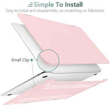 DONGKE Compatible with MacBook Air 13 inch Case 2021 2020 2019 2018 Release Model: M1 A2337 A2179 A1932, Matte Hard Case Cover for MacBook Air 13 inch with Retina Display Touch ID - Solid Pink