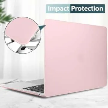 DONGKE Compatible with MacBook Air 13 inch Case 2021 2020 2019 2018 Release Model: M1 A2337 A2179 A1932, Matte Hard Case Cover for MacBook Air 13 inch with Retina Display Touch ID - Solid Pink