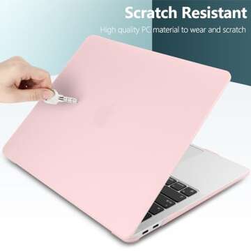 DONGKE Compatible with MacBook Air 13 inch Case 2021 2020 2019 2018 Release Model: M1 A2337 A2179 A1932, Matte Hard Case Cover for MacBook Air 13 inch with Retina Display Touch ID - Solid Pink