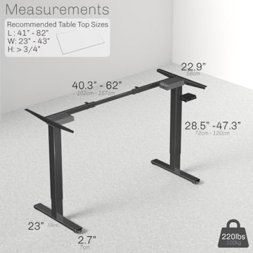 VIVO Electric Dual Motor Adjustable Desk Frame