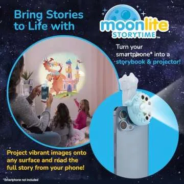 Moonlite Storytime Mini Projector with 10 Classic Storytime Stories, A Magical Way to Read Together,...