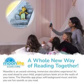 Moonlite Storytime Mini Projector with 10 Classic Storytime Stories, A Magical Way to Read Together, Digital Storybooks, Fun Sound Effects, Learning Gifts for Kids Ages 1 and Up