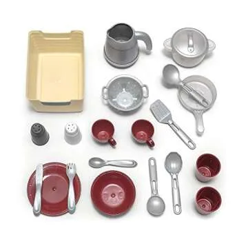 Step2 Timeless Trends Kids Kitchen Playset, Indoor/Outdoor Kitchenette, Interactive Play with Lights and Sounds, Made of Durable Plastic, Includes 21 Piece Toy Accessories, for Toddlers 2+ Years Old