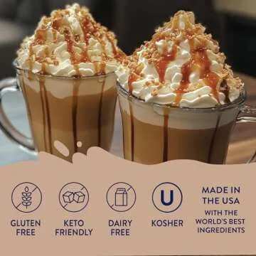 Jordan's Skinny Syrups Sugar Free Coffee Syrup, Butter Toffee Flavor Drink Mix, Zero Calorie Flavoring for Lattes, Protein Shake, Food & More, Gluten Free, Keto Friendly, 25.4 Fl Oz, 1 Pack