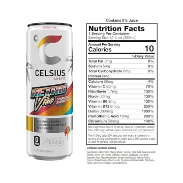 CELSIUS RETRO VIBE: Sugar-Free Sherbet Energy Drink