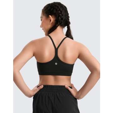 CRZ YOGA Butterluxe Girls Sports Bra - Spaghetti Strap Y Back Racerback for Teens Kids Training Yoga...