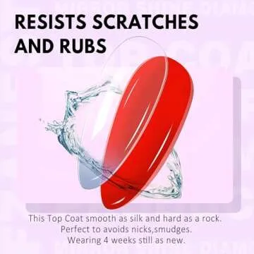 FZANEST Gel Top Coat 2 * 15ML No Wipe Diamond Top Coat Nail Polish Clear High Glossy Mirror Shine Chrome Finish UV LED Gel Long Lasting No Chipping Yellowing Salon Quality Home Use Beauty Gift