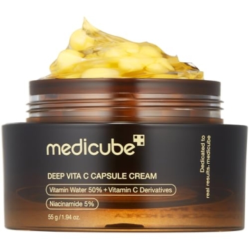 Medicube Deep Vitamin C Golden Capsule Face Moisturizer - Liposome Capsules For Wrinkles, Skin Radia...