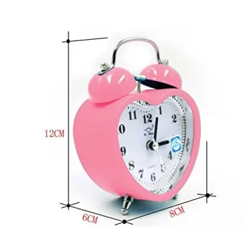 Cute Pink Twin Bell Alarm Clock for Heavy Sleepers