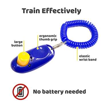 Downtown Pet Supply - Dog Clicker or Cat Training Clicker - Horse, Cat & Dog Training Clickers - wit...