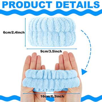 Wrist Spa Wash Band Set for Women - 8 Pcs Microfiber