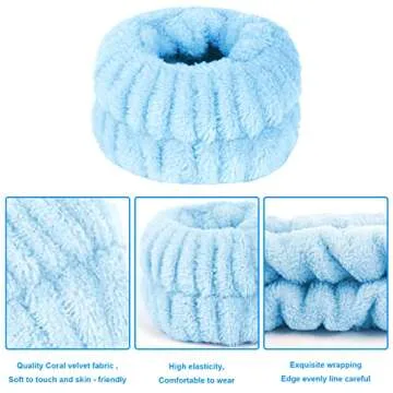 Wrist Spa Wash Band Set for Women - 8 Pcs Microfiber