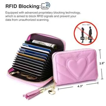 AUNER Quilted Leather Wallet - RFID Blocking for Women