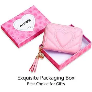 AUNER Quilted Leather Wallet - RFID Blocking for Women