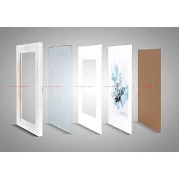 KAIWIN 100% Solid Wood White 11x14 Picture Frame 2 Pack Display Picture 8x10 with Mat, HD Glass Inside, Rustic Wooden Photo Frames for Wall Mounting