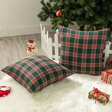 Shop AQOTHES Christmas Plaid Throw Pillow Covers Set Online