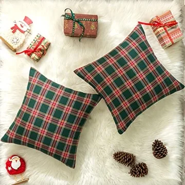 Shop AQOTHES Christmas Plaid Throw Pillow Covers Set Online