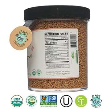 Greenbow Organic Bee Pollen - 100% USDA Certified Organic, Non-GMO, Halal, Kosher Certified, Pure & ...