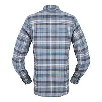 Helikon-Tex Defender Mk2 Pilgrim Plaid Men Button Down Long Sleeve Shirt - UPF50 Sun Protection - Blue Plaid, 2XSmall - Urban Line - Casual Outdoor, Fishing, Hiking, Tactical Shirt