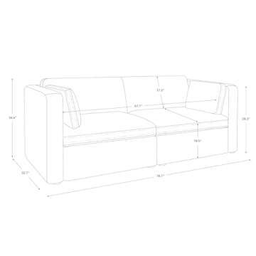 CHITA Small Modular Sectional Fabric Sofa Set, Extra Comfty Loveseat Cloud Couch, FSC Certified Modu...