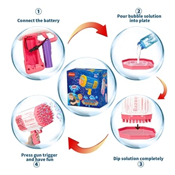 Bazooka Bubble Gun with Flash Lights - Fun for All Ages