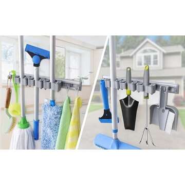 DrDirt Broom Holder - Durable and Customizable Wall Mount