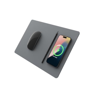 POUT H3 PRO Qi Wireless Charging Mouse Pad Mat for MacBook, Laptop & Desk - Charges iPhone, Airpods,...