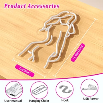 Sugarneon Lady Back Neon Sign for Vibrant Room Decor