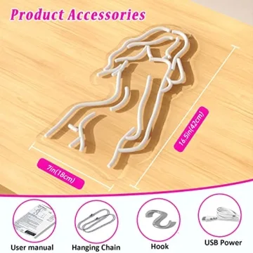 Sugarneon Lady Back Neon Sign for Vibrant Room Decor