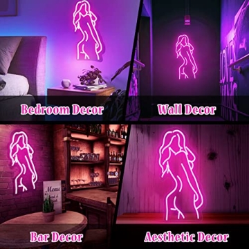 Sugarneon Lady Back Neon Sign for Vibrant Room Decor