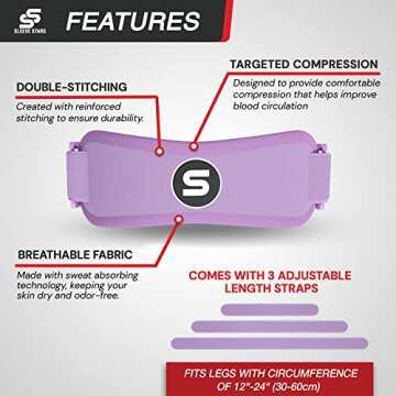 Sleeve Stars Patellar Tendon Support Strap Osgood Schlatter Knee Brace for Youth, Knee Brace for Women & Men, Swedish Brand Knee Strap Patella Tendon Support, Patella Band w/ 3 Lengths (Pair/Light Purple)