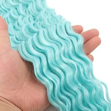 30inch Ocean Wave Braiding Hair Extensions 3packs Long Deep Curly Wave Braid Hair Synthetic Twist Ripple Crochet Deep Wave Braids Hair for Women 100g/pack(30",Green)