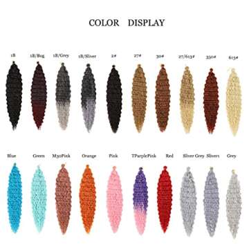 30inch Ocean Wave Braiding Hair Extensions 3packs Long Deep Curly Wave Braid Hair Synthetic Twist Ripple Crochet Deep Wave Braids Hair for Women 100g/pack(30",Green)