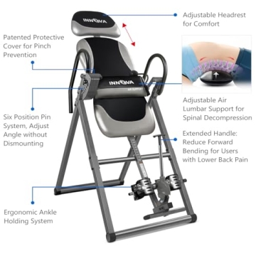 Innova ITX9900 Inversion Table with Air Lumbar Support, Black/Gray
