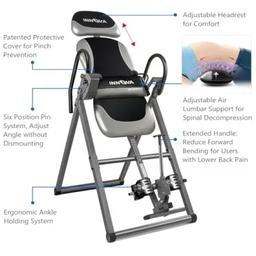 Innova ITX9900 Inversion Table with Air Lumbar Support, Black/Gray