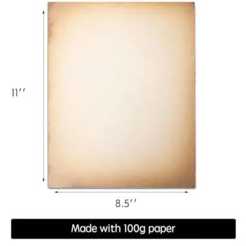 50 Pack Classic Aged Paper | Vintage Stationary Paper | Use for Creating Timeless Writing, Drawing, Sketches, Painting Projects | Ink Jet and Laser Printer Friendly | 8.5 x 11 Inches 50 Sheets