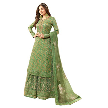 Delisa Georgette Embroidery Salwar Kameez For Women - Ready to Wear Suit in Elegant Green