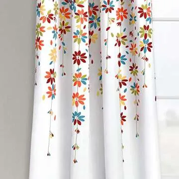 Elegant VERTKREA Floral Window Curtain Set 52x84 Inches