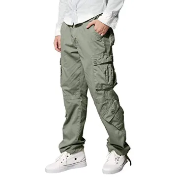Match Men's Wild Cargo Pants in Light Green Size 34