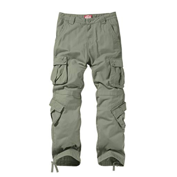 Match Men's Wild Cargo Pants in Light Green Size 34
