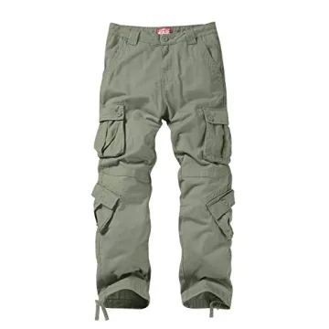 Match Men's Wild Cargo Pants in Light Green Size 34