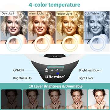 UBeesize 10’’ Ring Light with Tripod 62” Selfie Phone Tripod Stand Holder with Beauty Ring Lig...