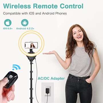 UBeesize 10’’ Ring Light with Tripod for Selfies and More