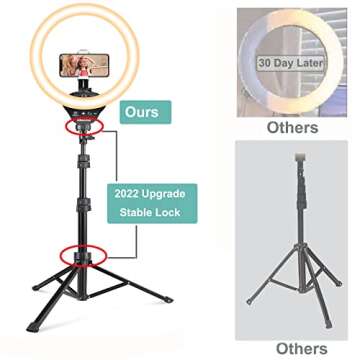 UBeesize 10’’ Ring Light with Tripod for Selfies and More